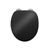 Product Cut out image of the Burlington Gloss Black Soft Close Toilet Seat